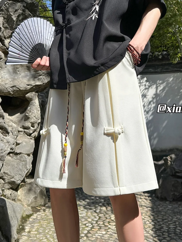 

New Chinese Sle Men's ort Pants Summer 2024 Trendy Five-Part Loose Straight Leg Wide Leg Casual Loose Fit Breathable