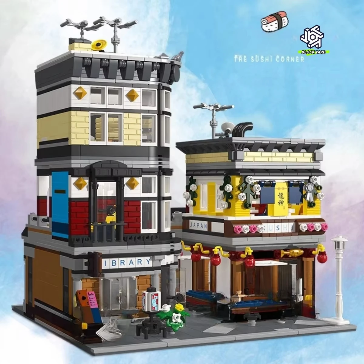 

2662pcs Large Street Scene Sushi Restaurant Building Blocks Display Toy Plastic Construction Plaything for Kids And Collectors