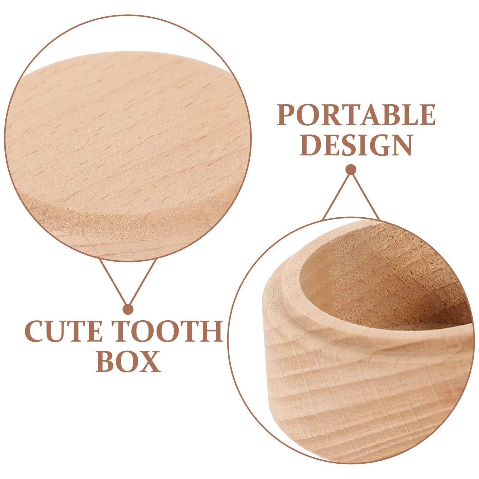 Wooden Tooth Collection Organizer Baby Teeth Keepsake Storage Container Kids First Tooth Collector Small Trinket Box Portable