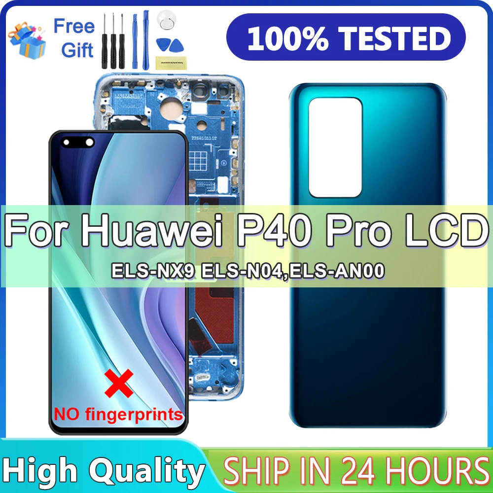 

100% Tested Display For Huawei P40 Pro LCD Display Touch Screen For Huawei P40 Pro ELS-NX9, ELS-N04, ELS-AN00 Display With Frame