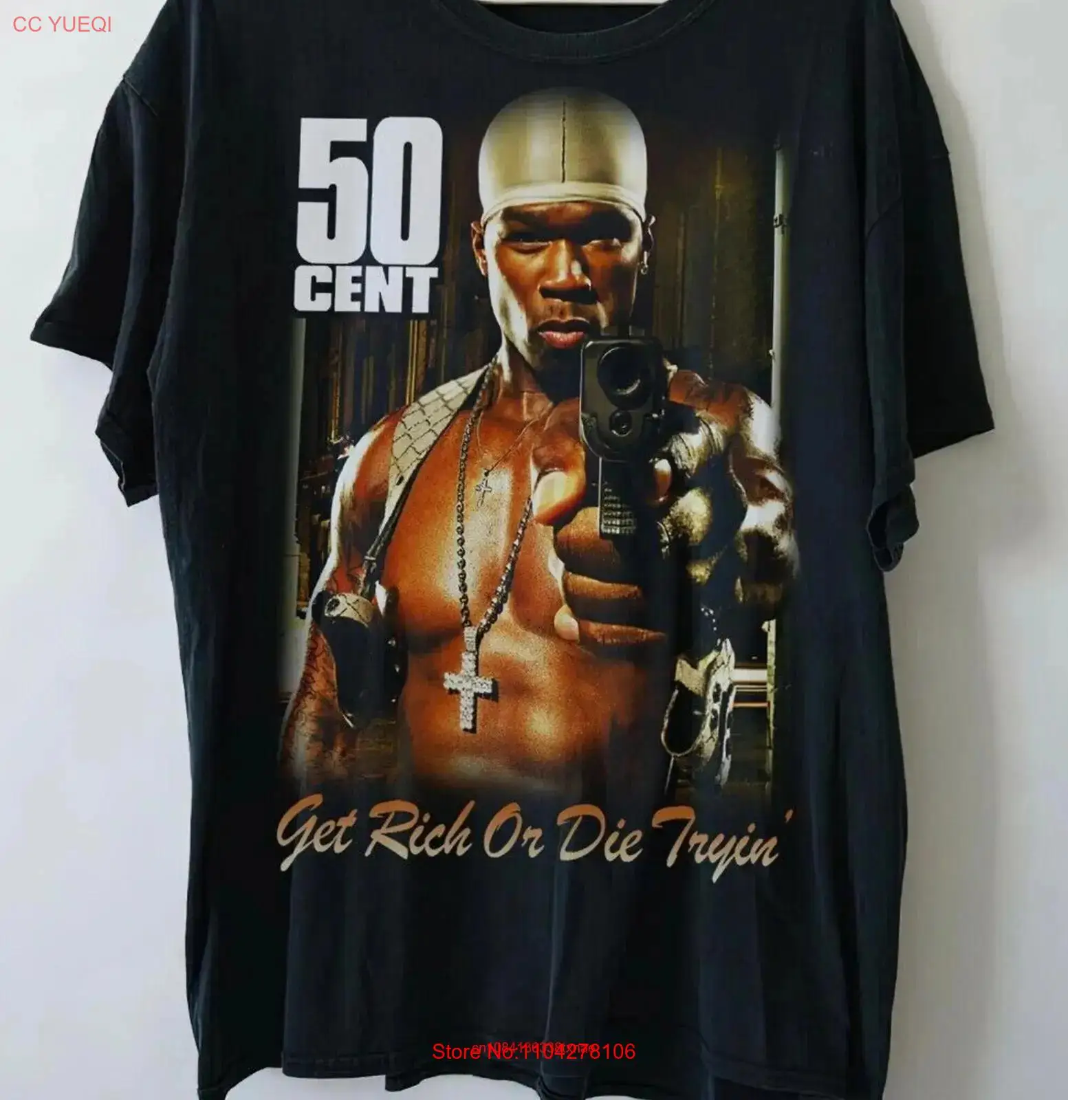 Vintage 50 Cent Get Rich or Die Trying T shirt Black S 5XL Q1258 long or short sleeves