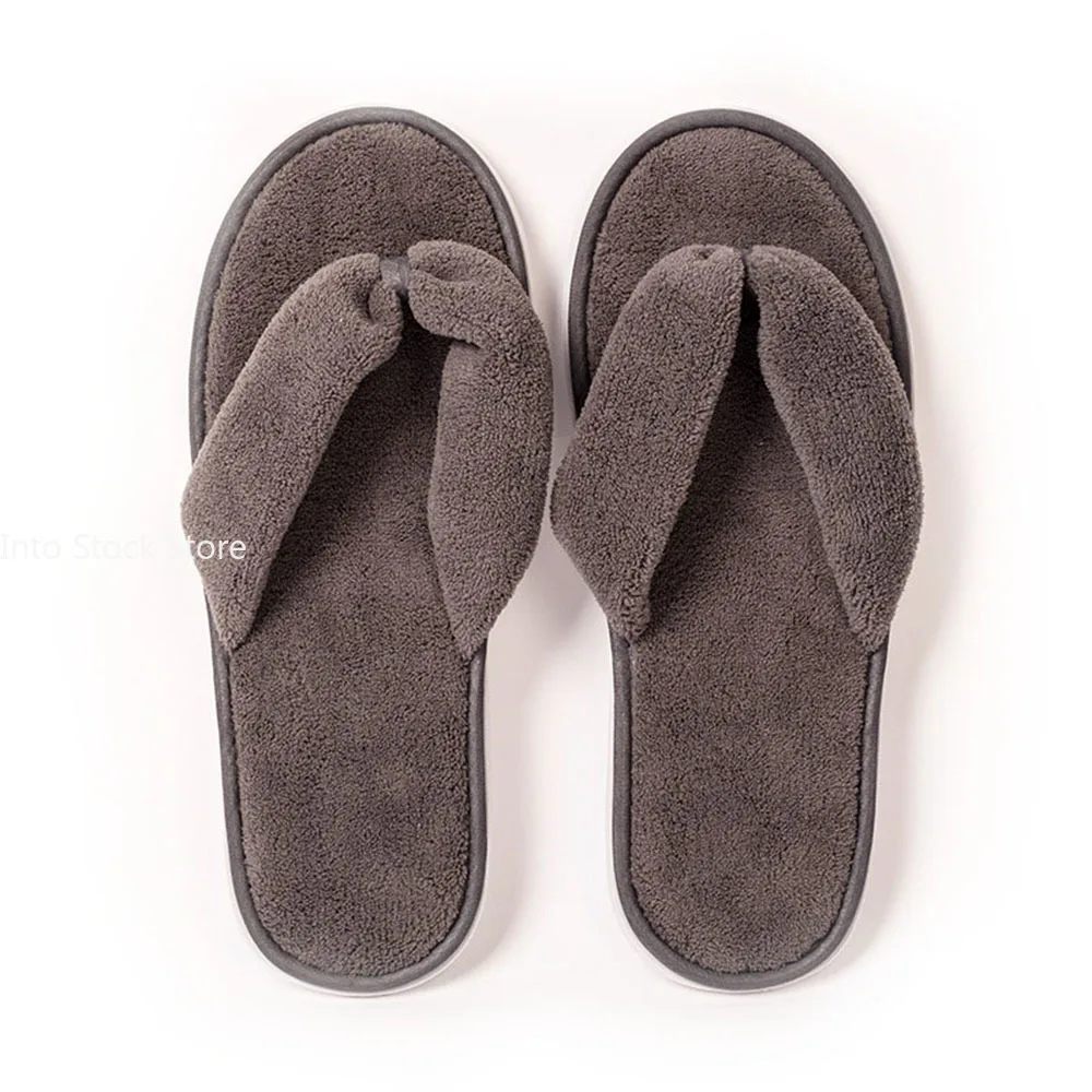 Soft Winter Hotel Slippers Men Women Travel Disposable Cotton Flip-Flops Home Hospitality Soft SPA Guest Slides