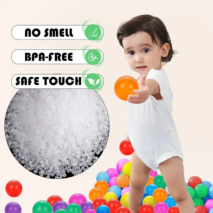 1000 boules de fosse en plastique souple pour chiens de compagnie, boules de jeu colorées sans Phtalate sans BPA pour bébés et tout-petits, pour enfants en bas âge