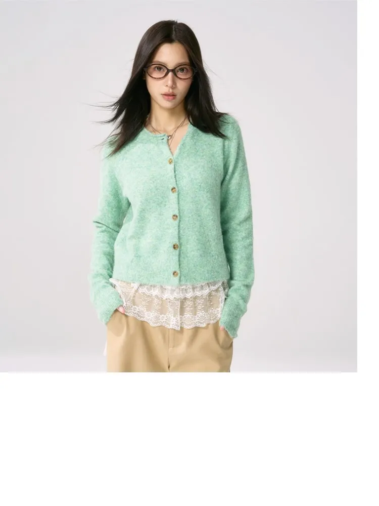 

2025 Casual Cardigans Vintage Sweaters Pulls Femmes Winter Clothes Woman Simple Style All-match Commuting Home Clothing Homewear