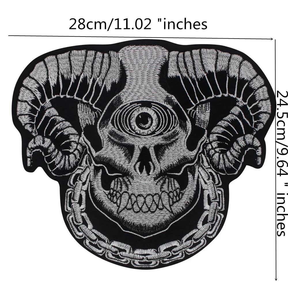 Eye Skull Patches Horror Applique Patch Iron On Sew On DIY Embroidered Applique Clothing Backpacks Punk Jackets Accessories