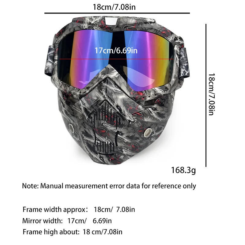 Motorcycle Windproof Ghost Mask American Style Goggle HD Outdoor Sport Glasses Eyewear Riding Motocross UV Protection Sunglasses