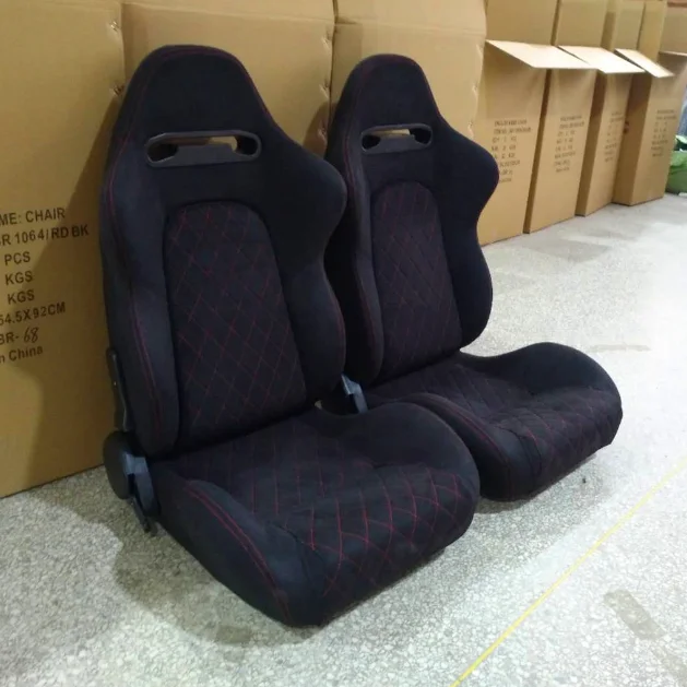 High Quality Hot Sell Sport Seat Modified Simulator Adjustable Black Suede Material Racing Car Seat Directly - Image 3