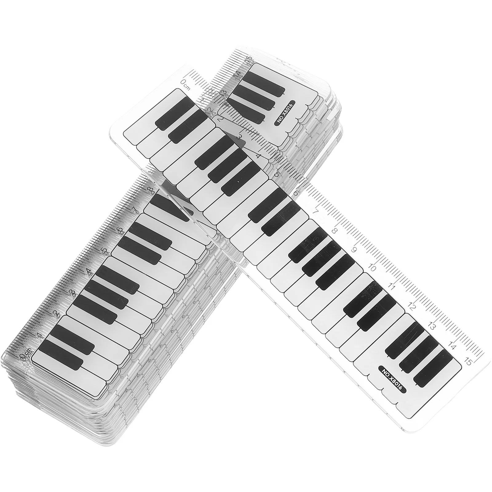 15Pcs Music Theme Ruler for Kids Piano Keyboard Design Clear Measuring Tool Classroom Learning Stationery Geometry Math Drawing