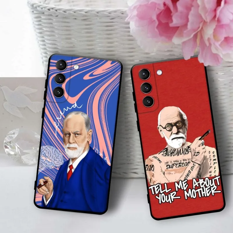 Sigmund psychoanalysis Freud Phone Case For Samsung Galaxy S22 23 21 S20 FE Ultra S10 S9 S8 Plus S10e Note 20Ultra 10Plus Cover