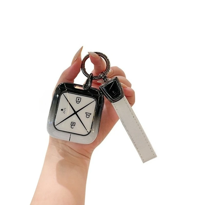 

Premium Zinc Alloy Card Key Cover Case for Buick E5/E4 (2023) - Protective Bluetooth Titanium Cube Shell Key Bag Chain