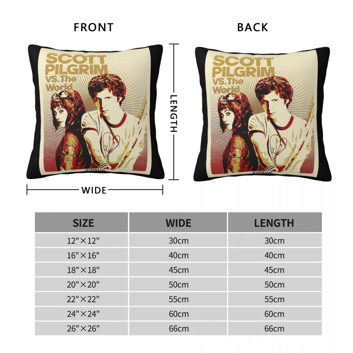 Scott Pilgrim Vs. The World Square Pillowcase Polyester Linen Velvet Pattern Zip Decor Home