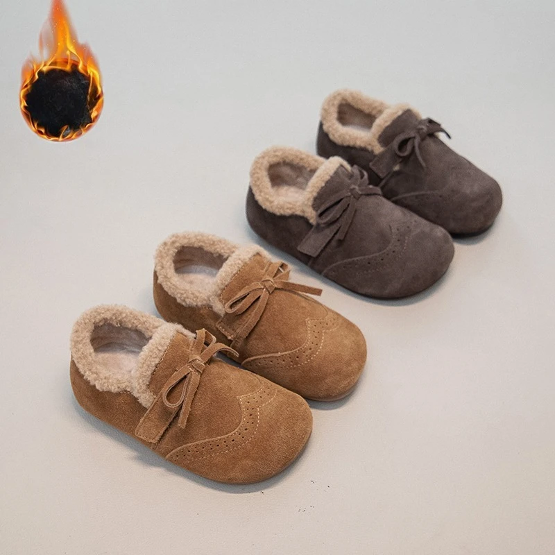 

Children's Cotton Shoes 1-16 Years Old Camel Padded Thickened Boys Girls Snow Boots Coffee Soft Non-slip Kids Baby Short Boots