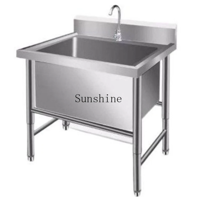 Piscina de descongelación de acero inoxidable engrosada, verduras empapadas para desinfección, baño para perros con fregadero de cocina