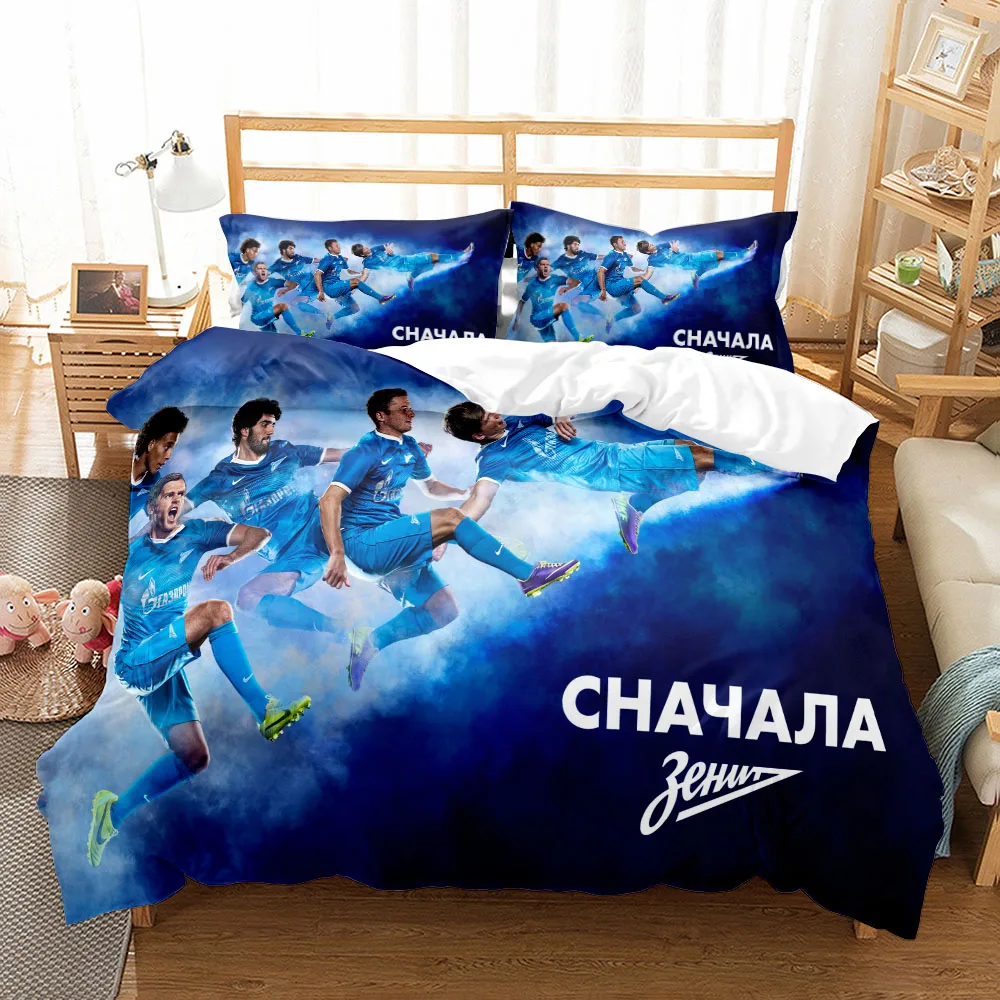 Saint Petersburg Zenit Soccer Duvet Cover set King Queen Double Full Twin Single Children Bed Linen Set