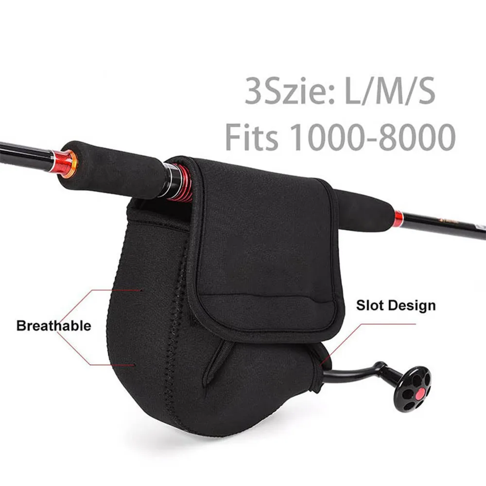 S/M/L Spinning Fishing Reel Cover Neoprene Wheel Protective Case Waterproof Reel Bag Storage Water Drop Wheel Package Outdoor image 4