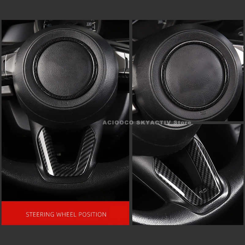 Car Interior Decoration Steering Wheel Trim Gear Shift Window Button Cover Sticker for Mazda 3 Axela DM Accessories 2017-2019