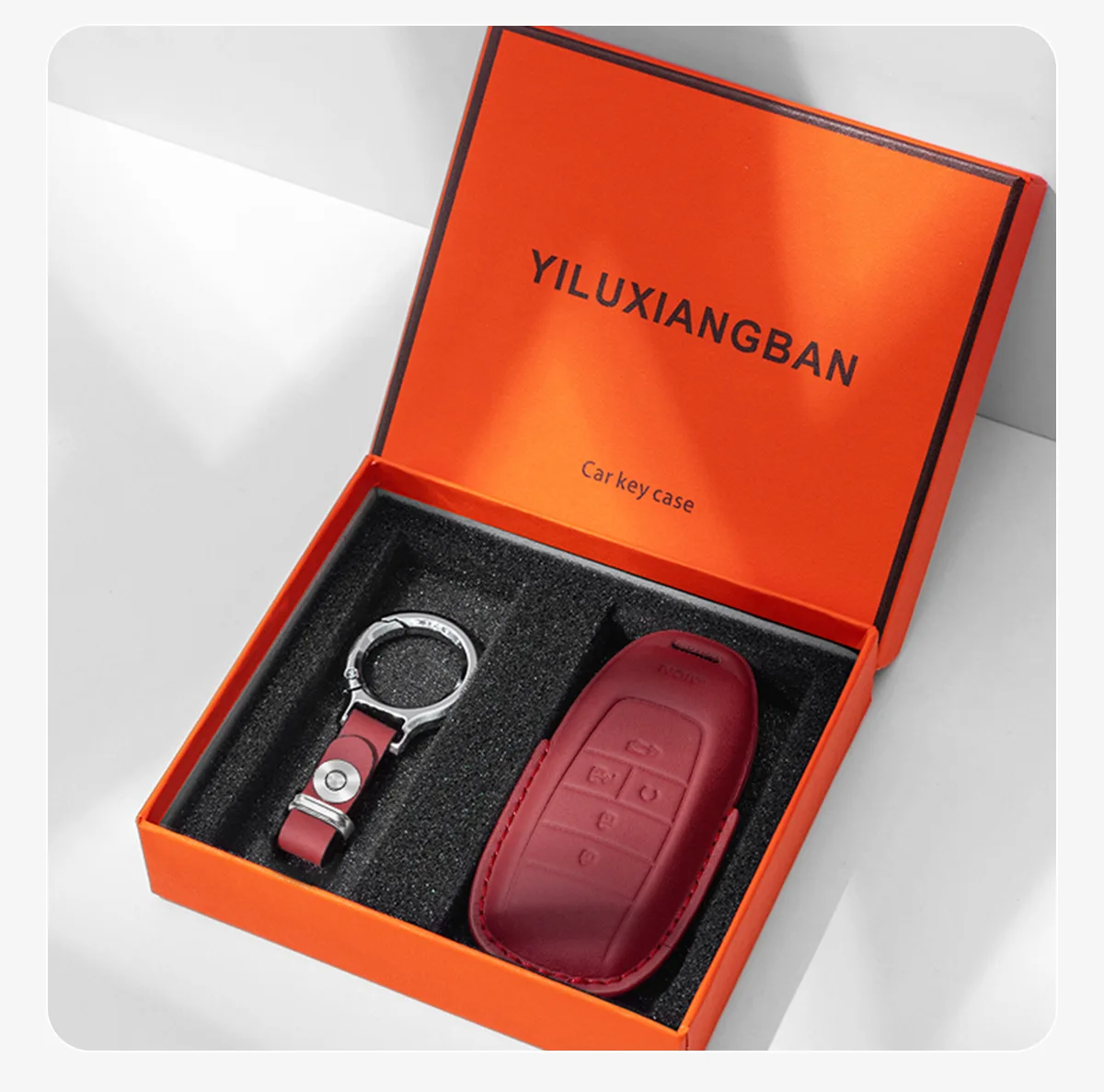 For Aian S Car Key Cover, First-layer Cowhide, High-end Key Case Buckle, Men's and Women's Interior Modification