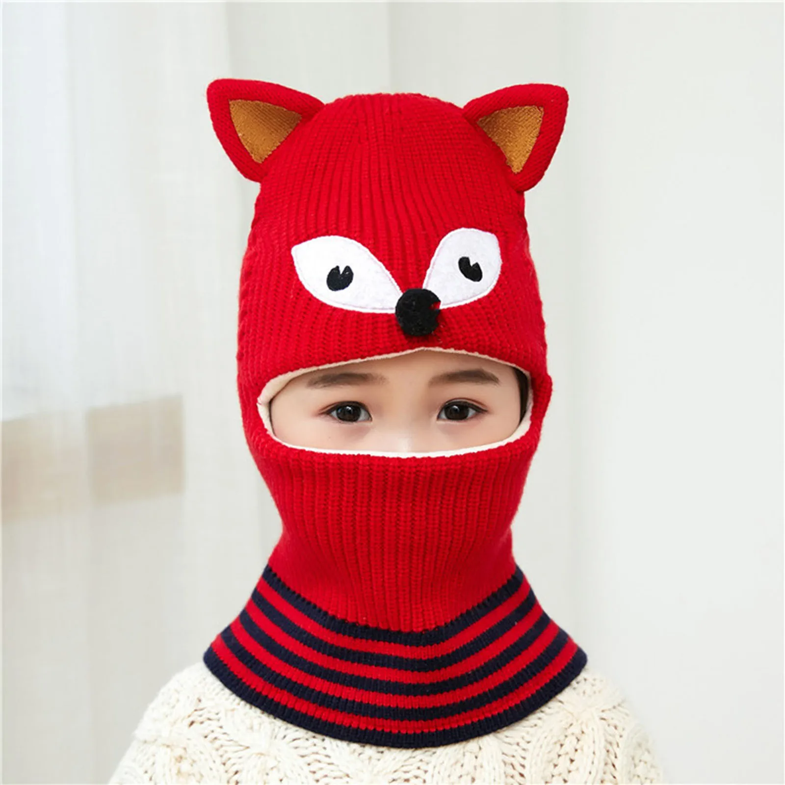 New Cartoon Bear Winter Baby Hat for Boys Plus Velvet Kids Hooded Cap Baby Girls Hat Children Beanie Cap Warm Toddler Bonnets