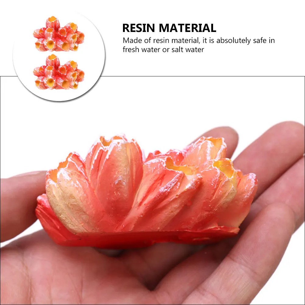 

2pcs Simulated Ornaments Realistic Resin Craft Decoration Resin Decor for Fish Tank Aquarium Home Pet Supplies