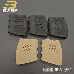 Cubierta táctica de agarre Universal, guantes de goma para MANGO de pistola para Glock G17 G18 Airsoft, guantes antideslizantes para exteriores, accesorio de caza