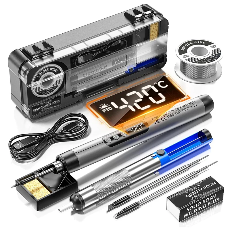 

【CLEARANCE】Cordless USB Digital Soldering Iron Adjustable Temperature Type-C Interface Intelligent Solder Welding Iron Tool