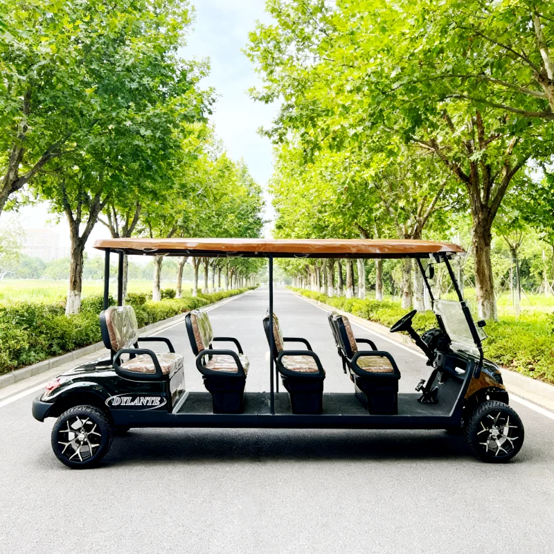 8 مقاعد عربة جولف مصنع 48 فولت على الطرق الوعرة عربة جولف الشارع القانوني الكبار جولف سكوتر لوحة طاقة شمسية الصيد رفع مركبة كهربية