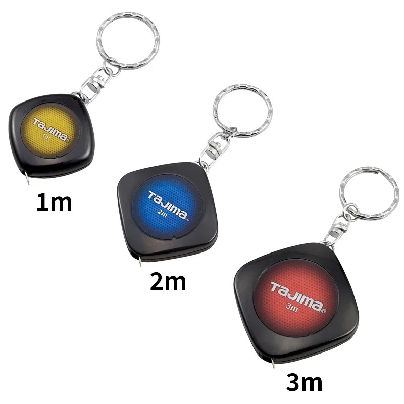 Tajima 1001 Mini Series Magnetic Tape Measure - 1m/2m/3m, Keychain Strap with Mountaineering Buckle, Made in Japan