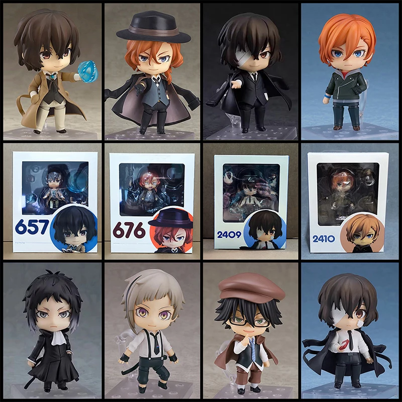 

10cm Bungo Stray Dogs Q Edition Osamu Dazai Nakahara Chuuya Anime Figure Pvc Action Figurine Statue Model Collection Toys Gifts