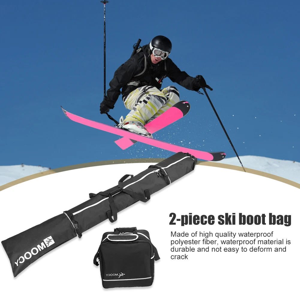 

2 Pcs Ski Set Waterproof Ski Duffle Bag & Boot Tote Set Ski Carrier Bag & Boot Pouch Ski Equipment Bag Set for Men Women