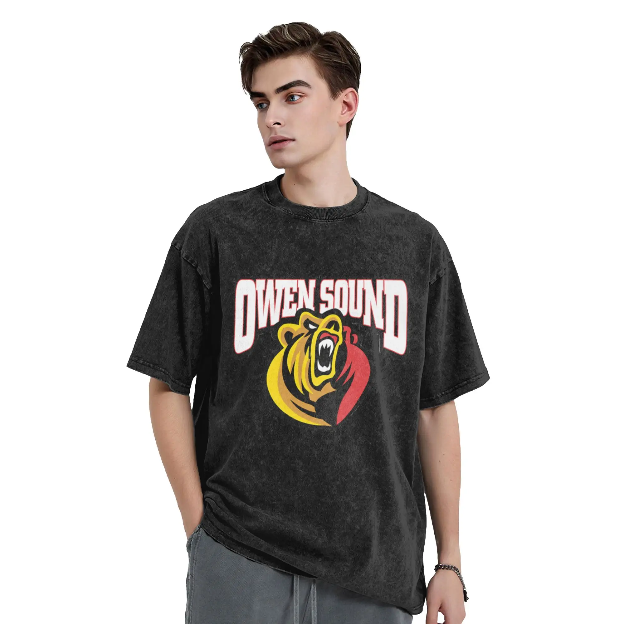 Owen Sound Attack Classic  Classic Stylish A T-Shirt Oversized Short Sleeve Men's Women's Cotton Tees Tops