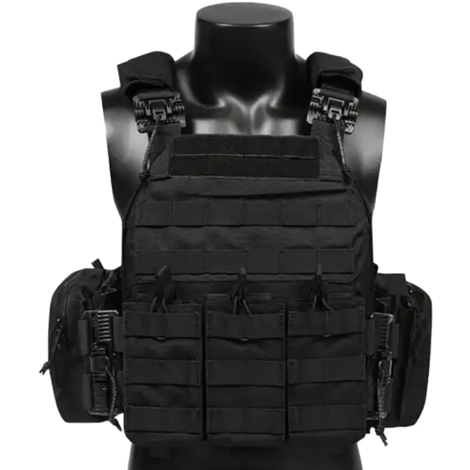 1000D Nylon Fabric Quick Releaseable Airsoft Tactical Hunting Vest With Triple Magazine Pouch