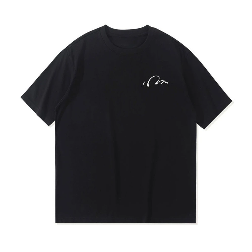 

2025 Korean New Heavy Pure Cotton Trend Simple Couple Love Printed T-shirt Bottoming Shirt Pure Cotton Short Sleeves