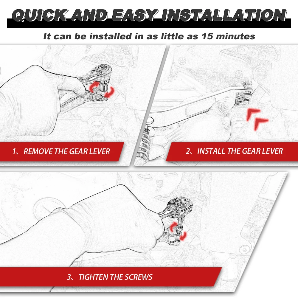 CNC Aluminum Shift Lever Motorcycle Gear Lever Adjustable DR650 1996-2017 2018 2019 2020 2021 2022 2023 2024 2025 For Suzuki - view 3