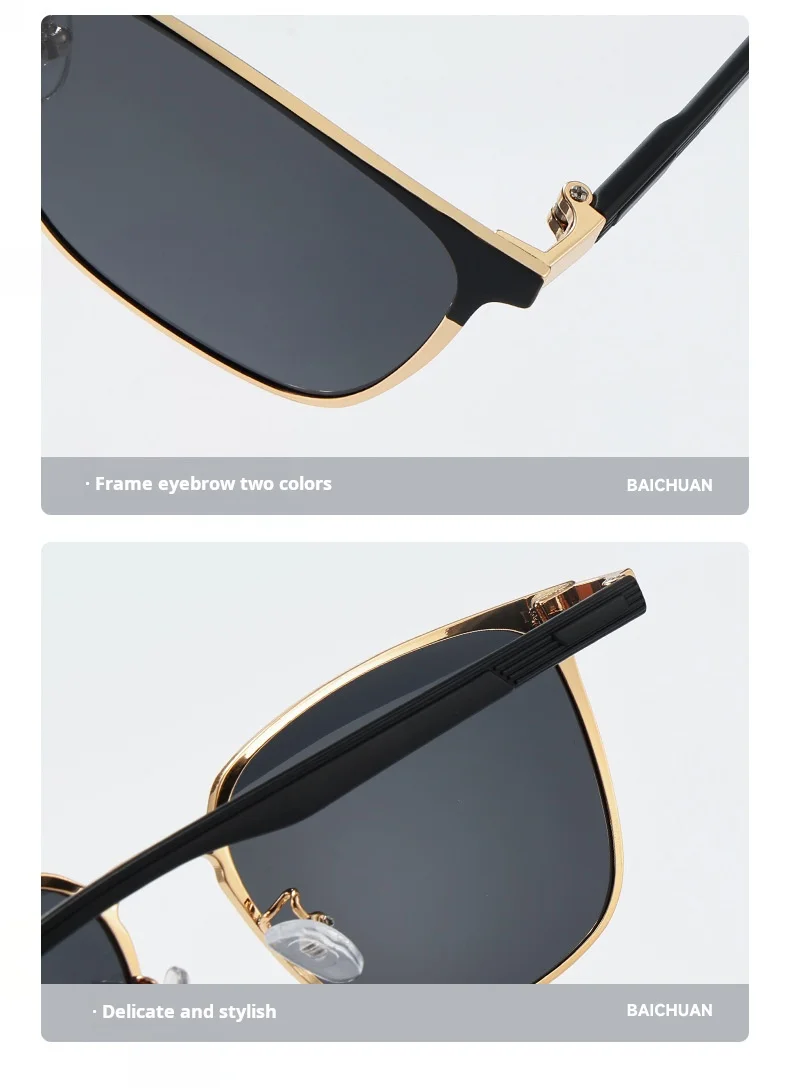 Neue polarisierte Sonnenbrille für Herren, modisch, UV400-beständig, Sonnenbrille zum Fahren, Angeln, individuell verschreibungspflichtig, Damen 8619 – Detail 3