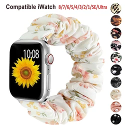 Scrunchie Compatible for Apple Watch Band 38mm 40mm 42mm 44mm,Cute Printed Elastic for iWatch Series 8 7 6 5 4 3 2 1 SE