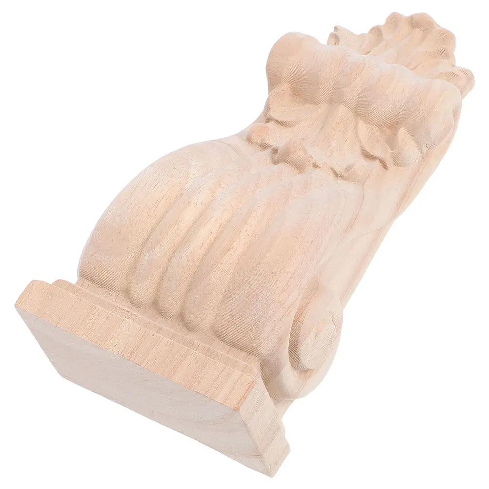 Unpainted Solid Wood Corbels Intricate European Carving Corner Onlay Appliques for Door Frames Walls Shelves Cabinets Home Decor
