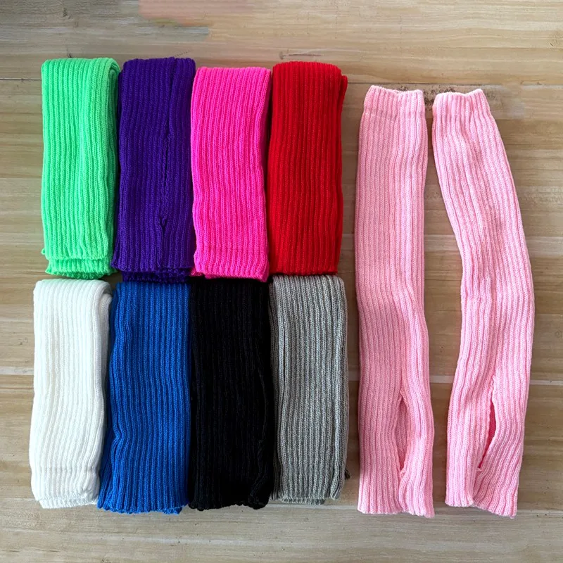 Women Yoga Latin Dance Foot Cover Sports Knitted Warm Leggings Ballet Foot Stacking Socks Y2k Lolita Sweet Leg Warmer for Girls