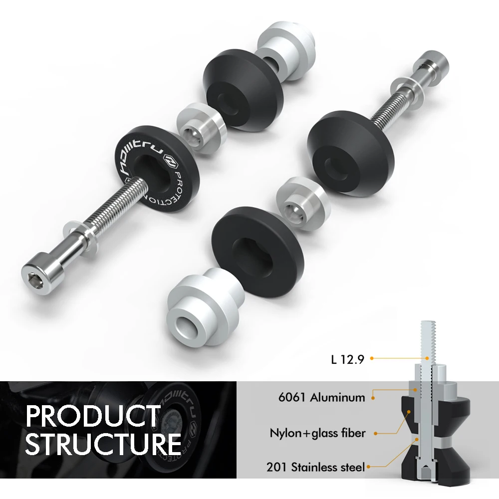 ل Ducati DesertX/Multistrada V4/S/Rally/S Sport Paddock Stand Bobbins - ملحقات الدراجات النارية، بكرات المغزل