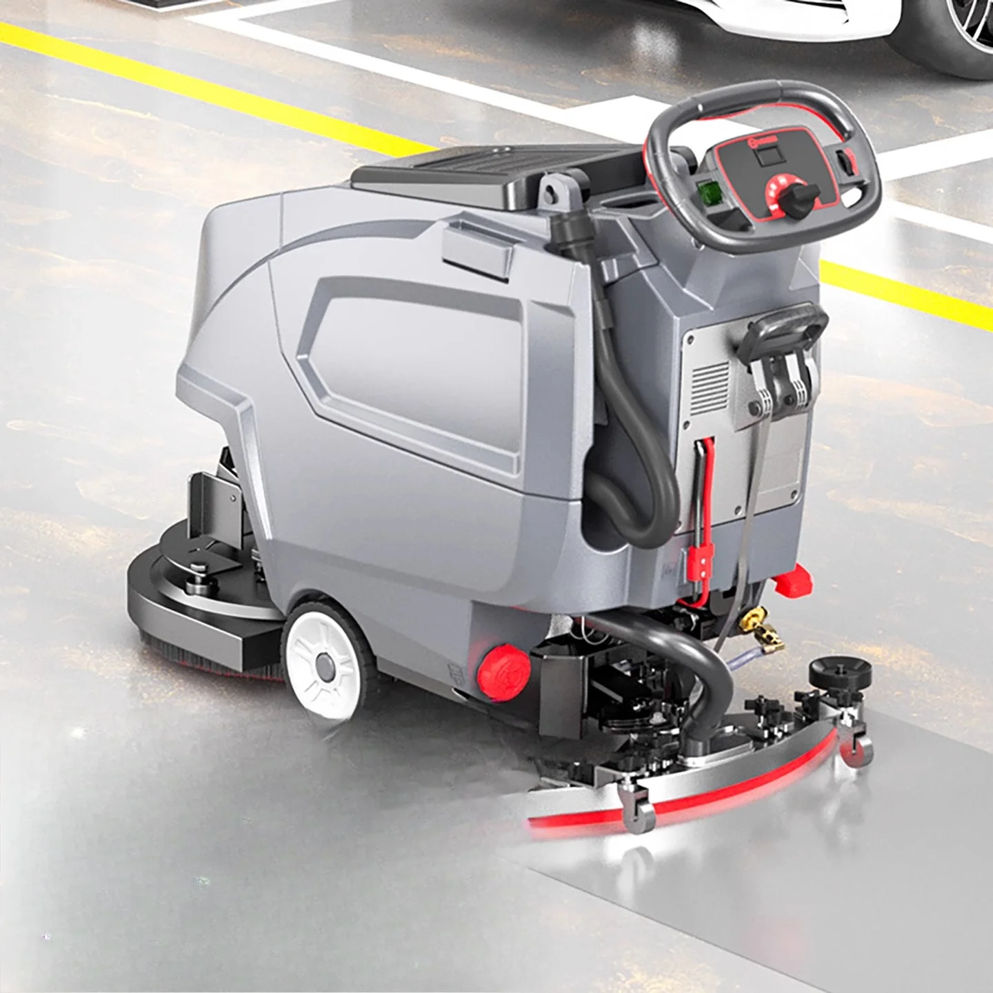 

Commercial washing machine, hand-push sweeper, efficient decontamination and water absorption