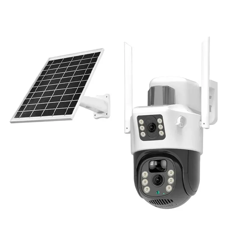 Cámara V380, teléfono móvil exterior de 360 grados, control remoto panorámico para el hogar, bola de pistola 4G, monitor solar de alta definición