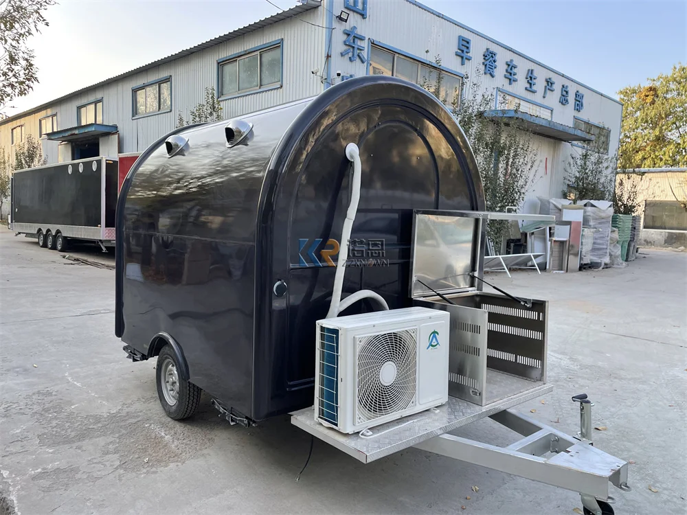 Food Trailer Mobile Coffee Cart Hot Dog Ice Cream Kiosk Fully Kitchen Equipments Concession Food Truck Van