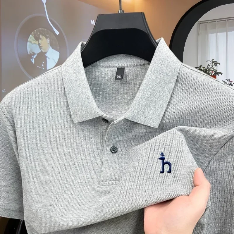 100% reine Baumwolle, hochwertiges Marken-Poloshirt für Herren, kurzärmelig, Sommermode, exquisit gesticktes Golf-Oberteil, lässiges T-Shirt. ﻿ – Detail 7