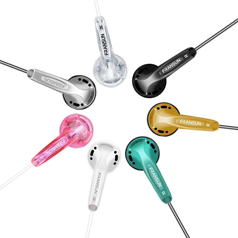 FRANSUN YUANDAO Pro In Ear Earphone Earbud Dynamic Flat Head Plug Earbud Bass HIFI Bass Sound Quality Earphone 3.5mm Earplugs