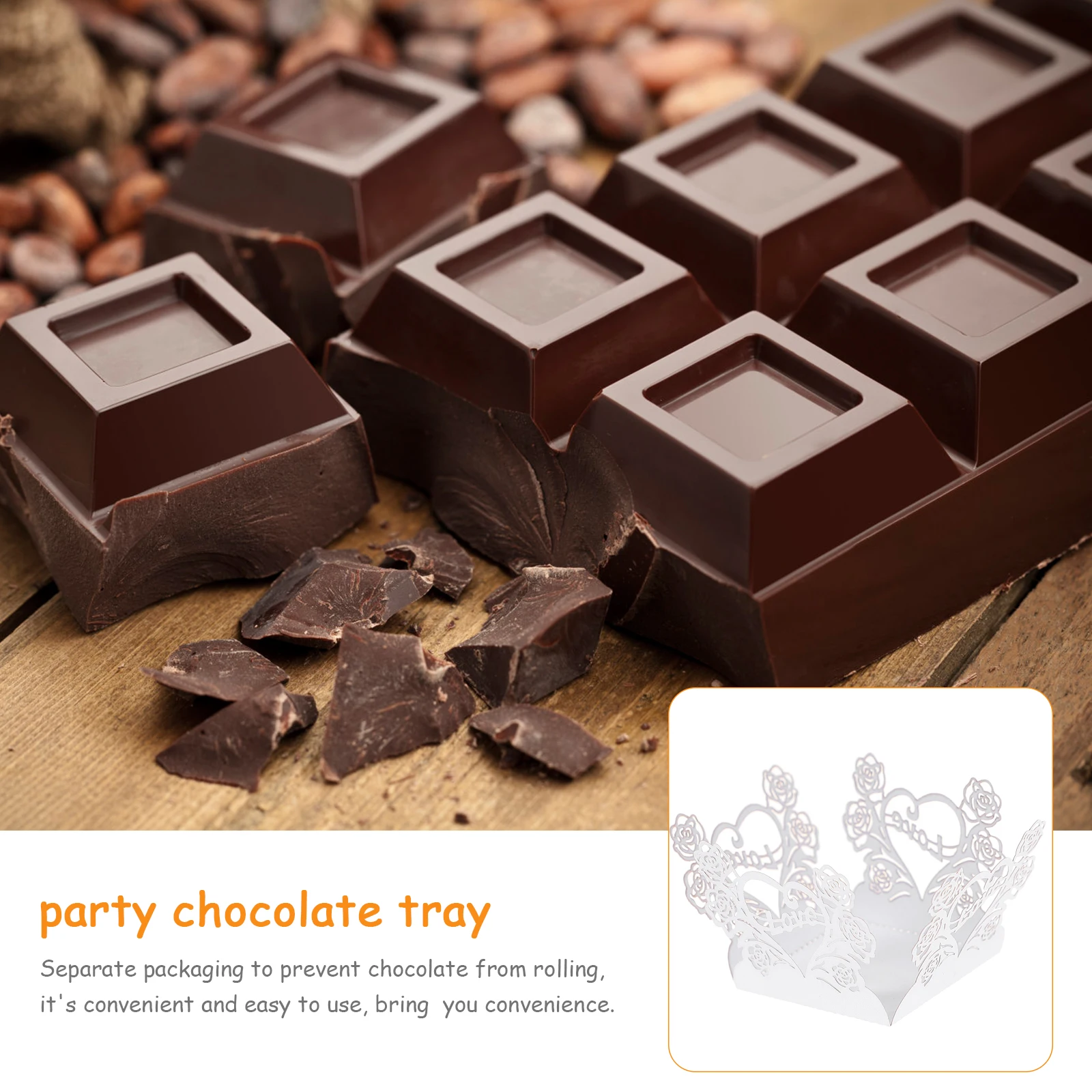 

50 Pcs Chocolate Decorative Paper Tray Party Wedding Hollow Flower Design Truffle Cups Candy Packaging Safe Material Easy