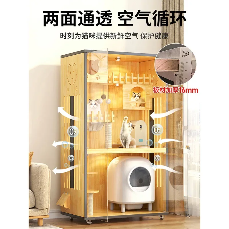 Wooden Cat Villa Four Seasons Universal Warm Breathable Waterproof Indoor Pet Nest Cat Cage House New A8