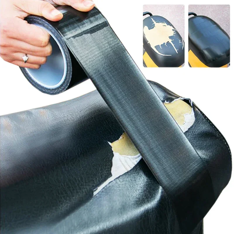 10M Black Acetic Acid Adhesive Tape Flame Retardant High Temperature Insulating Cloth Tape for Leather Seat Cushion Repairing