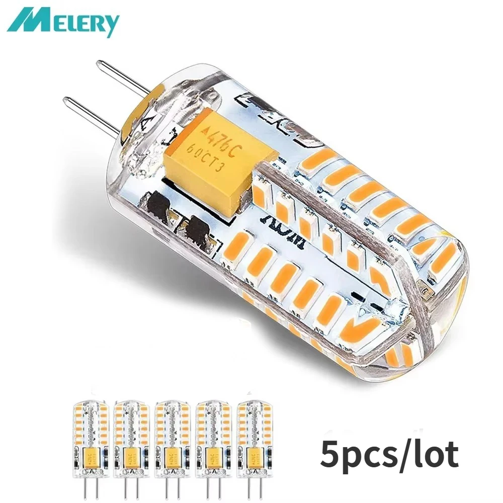 

Melery G4 LED Light Bulbs Warm/Cold White 3W Equivalent to 30W Non-Dimmable T3 Halogen Track Bi-Pin Base 12V Lamp 5Pack