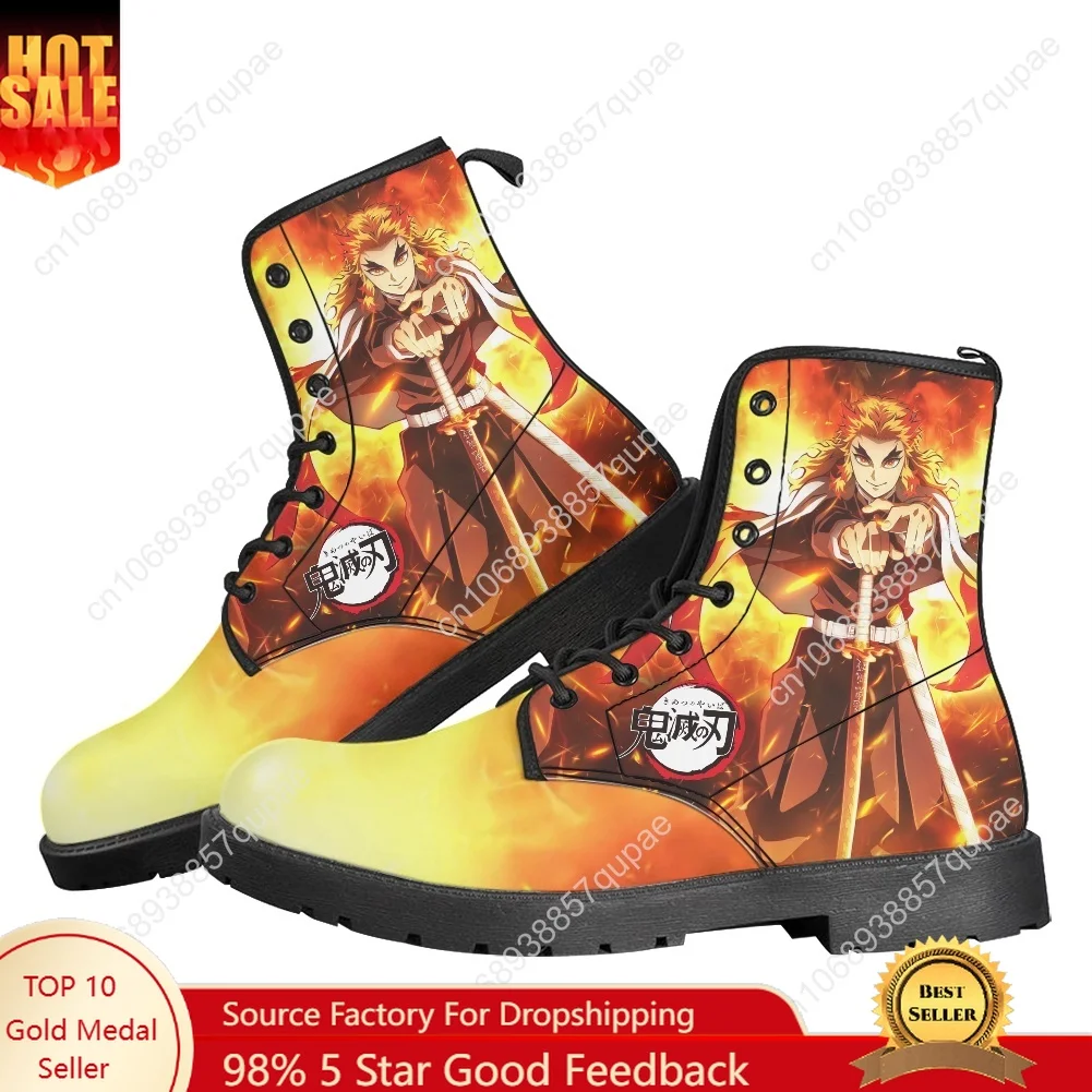 

Kyojuro Rengoku Boots Flame Hashira Mens Womens Teenager Shoes Casual Boot Outdoor Light High Quality Couple Customize Shoes