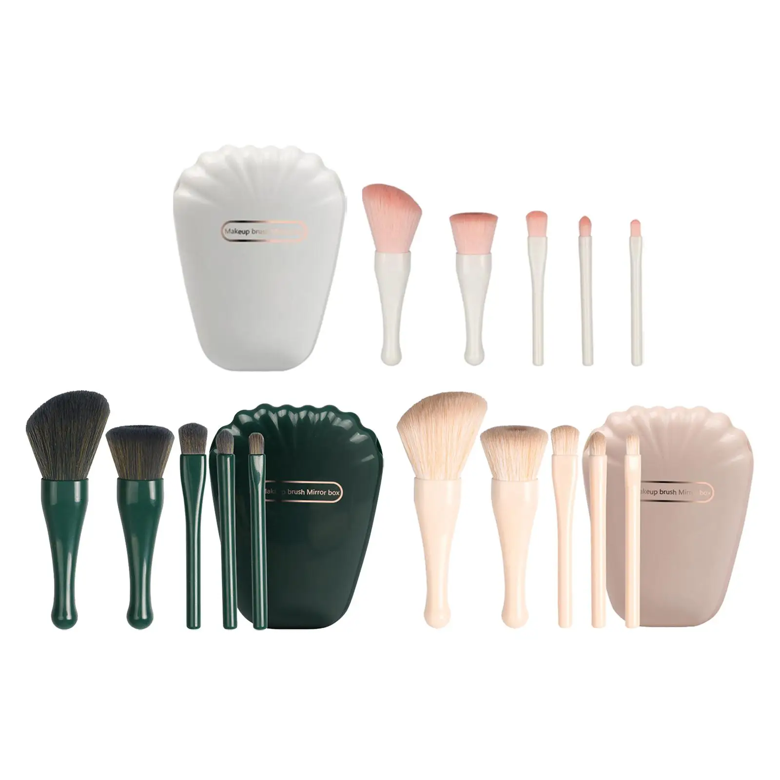 Travel Portable Makeup Brushes with Box Fiber Hair Brush Set Multifunctional Beauty Kit for Women
