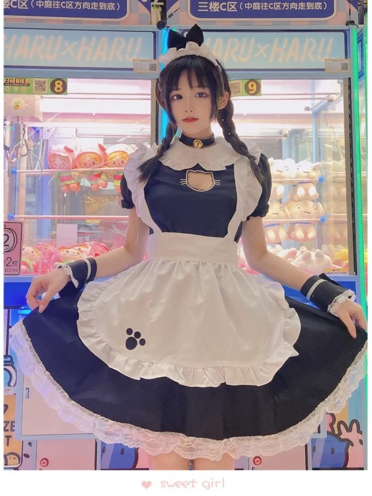 Disfraz de Anime de talla grande para niña, delantal de dibujos animados, ropa gótica Kawaii, vestido de lencería, Lolita gótica